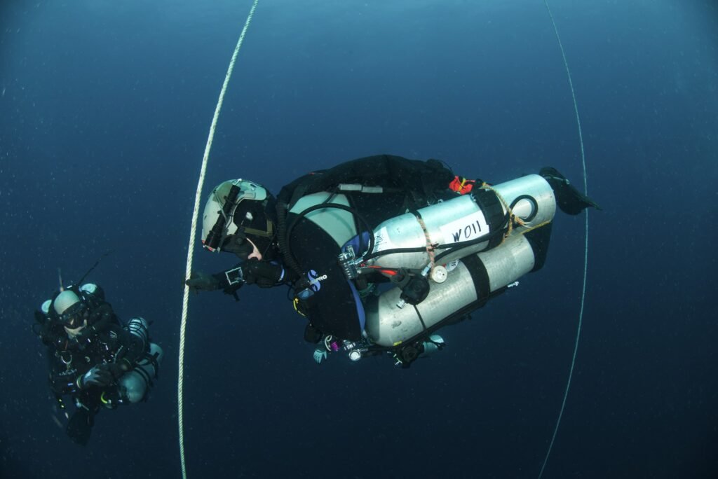 scuba divers in the water