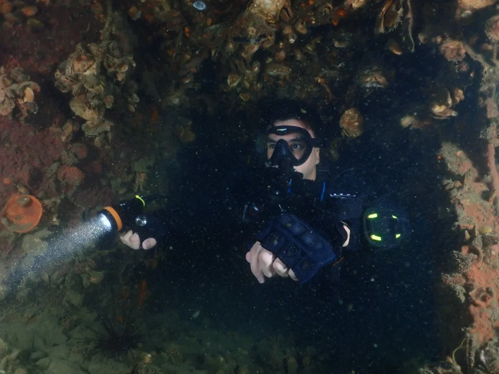 a man in scuba gear underwater