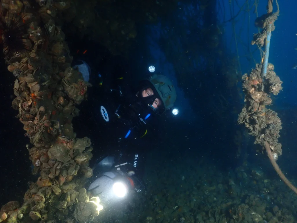 a person in a scuba gear under water